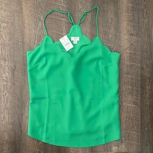 NWT - J. Crew Kelley Green Scallop Neck Tank Top - Women’s 4